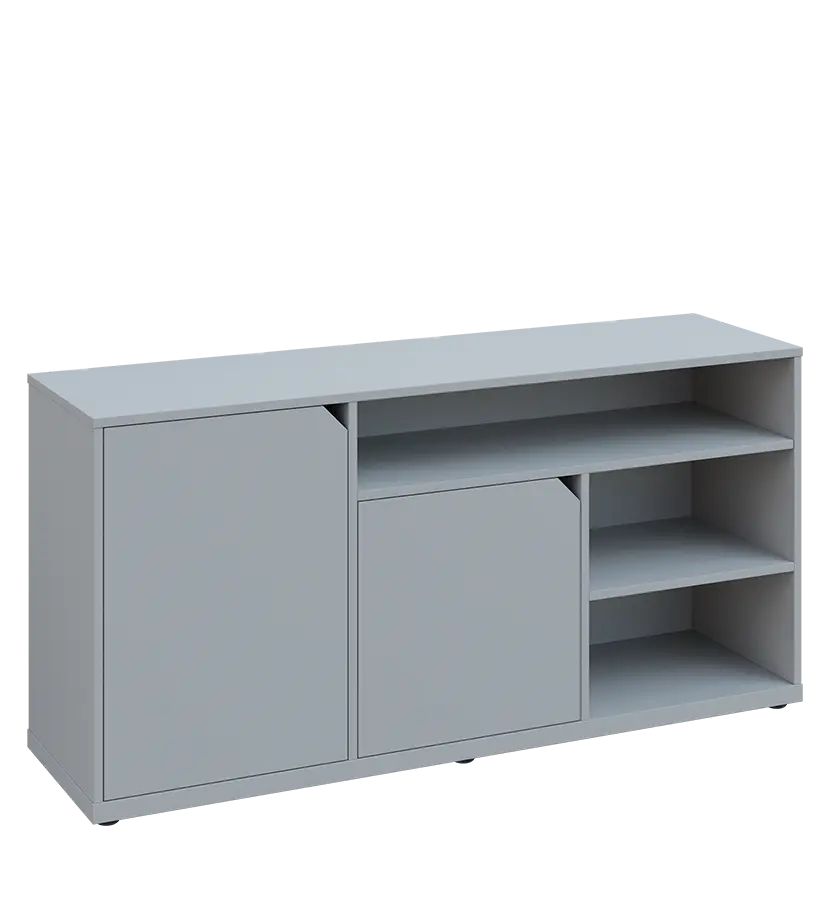 KU2-15DN3 L skříňka nízká 2-dveřová, nika, 740x1522x400, provedení levé, šedá